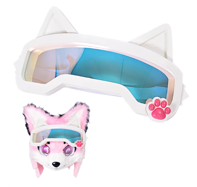 3D Printed Fursuit Goggles with Cat Ear Headband