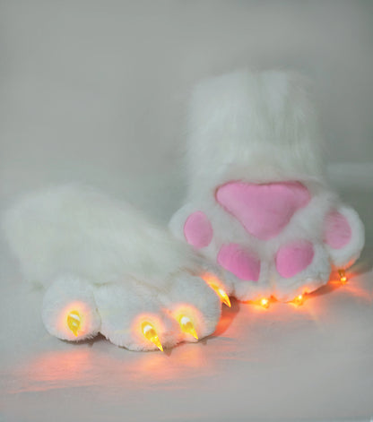LED Light Up Fursuit Hand Paws - Wolf/Fox/Cat