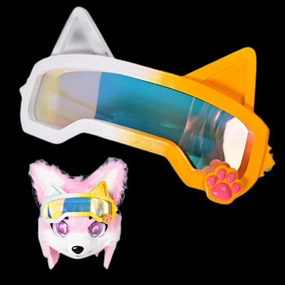 3D Printed Fursuit Goggles with Cat Ear Headband